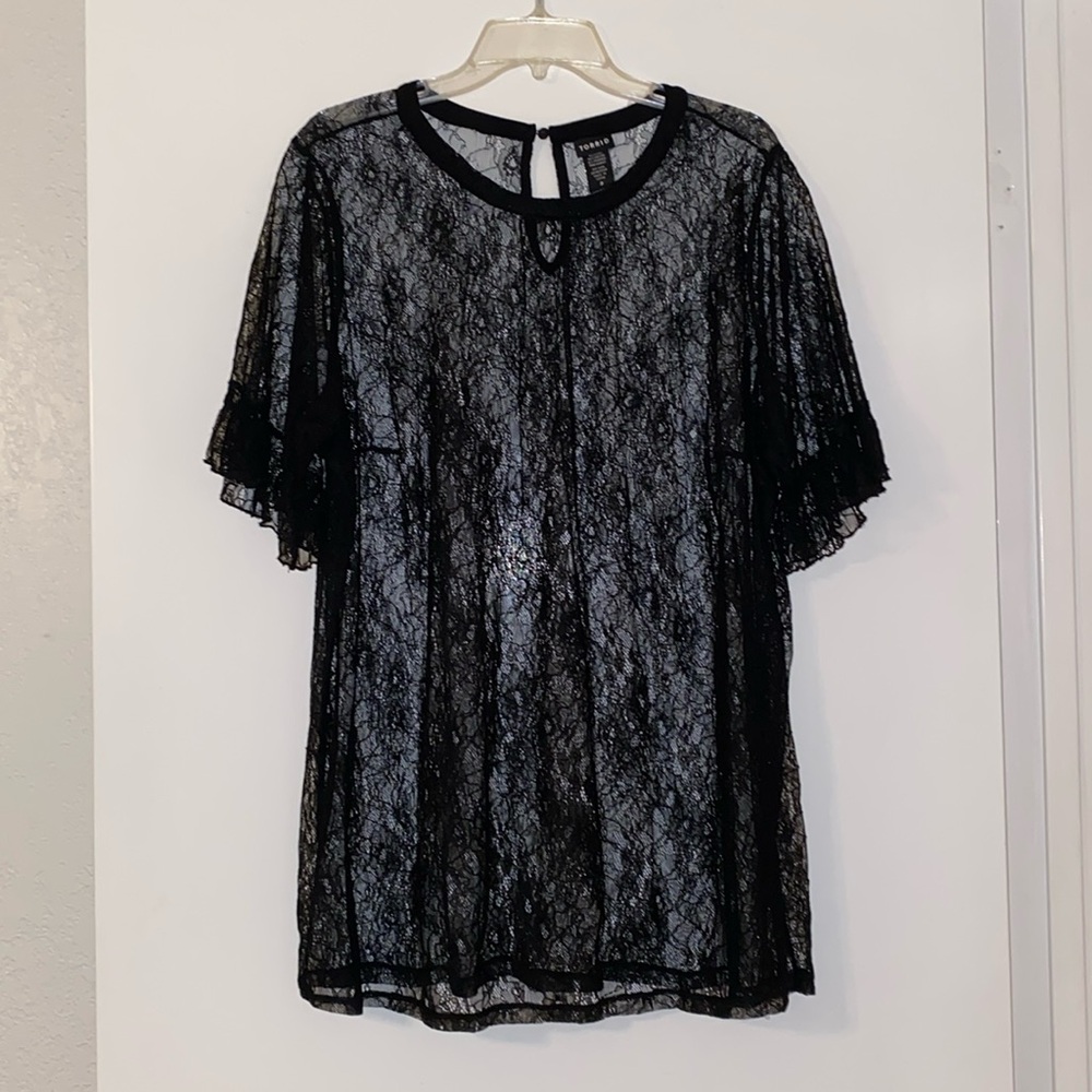 Torrid Black Lace Blouse Size 3